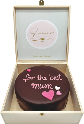Sachertorte in Holzbox – For the best Mum - 15cm