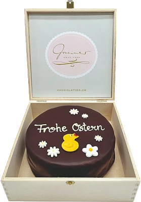 Sachertorte in der Holzbox – Frohe Ostern