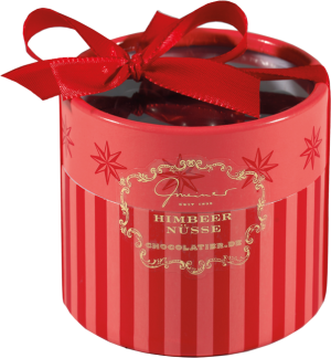 Himbeernüsse in Präsentbox mit Schmuckband