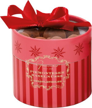 Piemonteser Nüsse in Präsentbox mit Schmuckband