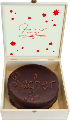Sachertörtchen in Holzbox - 15cm