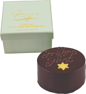 Sacher-Törtchen - Motiv: Frohes Fest