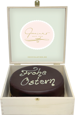 Sachertorte in der Holzbox – Frohe Ostern
