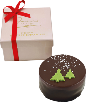 Sacher-Törtchen - Motiv: Zwei Tannenbäume