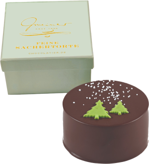 Sacher-Törtchen - Motiv: Zwei Tannenbäume