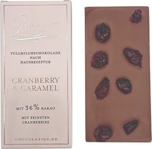 Kleine Schokoladentäfelchen - Cranberry & Caramel, 45g