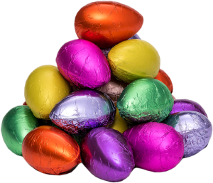 staniolierte große Nougat-Eier