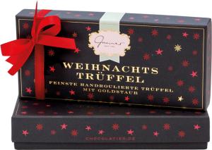 Weihnachtstrüffel mit Schmuckband