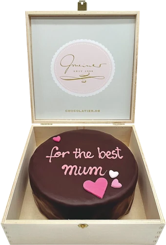 Sachertorte in Holzbox – For the best Mum - 15cm