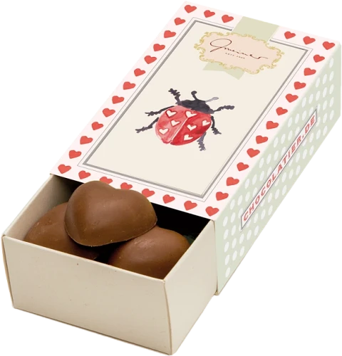 Produktbild Kleine Schokoladenbox - Marienkäfer & Herzle