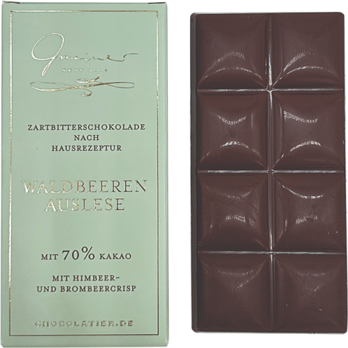Produktbild Kleine Schokoladentäfelchen - Waldbeerenauslese, 45g