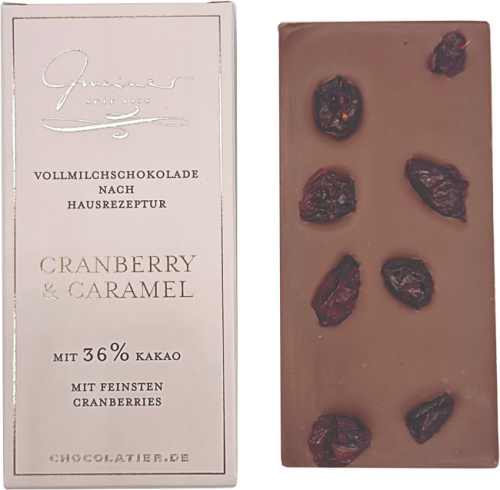 Produktbild Kleine Schokoladentäfelchen - Cranberry & Caramel, 45g