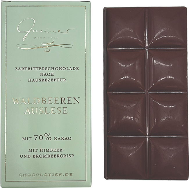 Produktbild Kleine Schokoladentäfelchen - Waldbeerenauslese, 45g