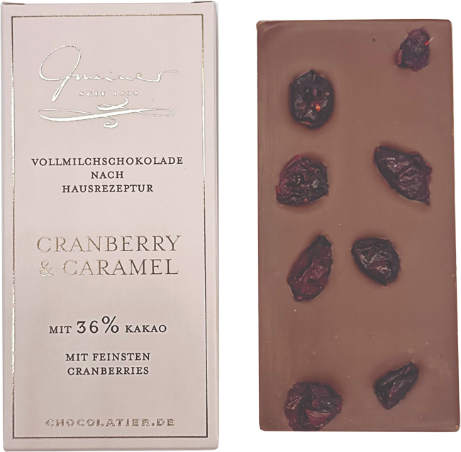 Produktbild Kleine Schokoladentäfelchen - Cranberry & Caramel, 45g